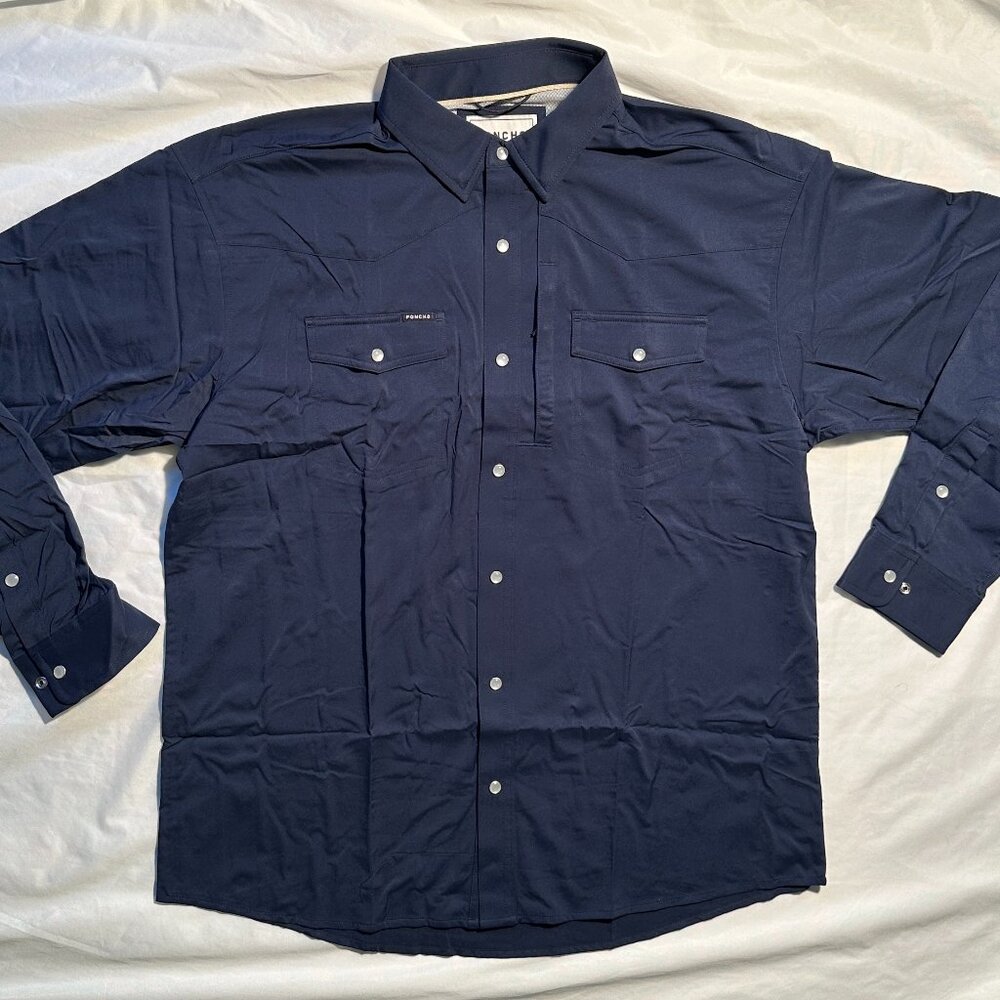 Poncho Shirt Men's L Regular Fit Western Pearl Snap The Pacifico - NEW